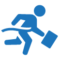 Man running with briefcase