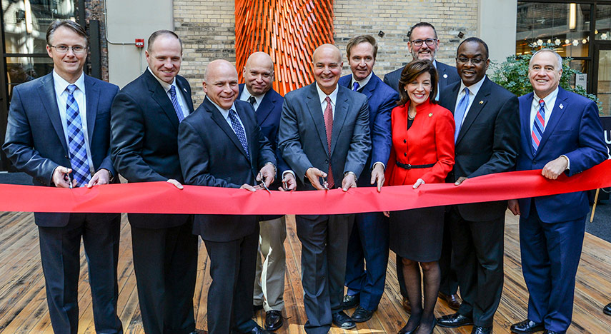 Ribbon cutting event with Tom DiNapoli
