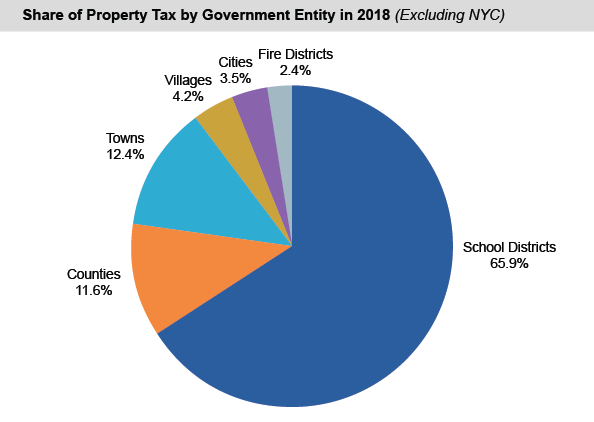 Share of Property Tax by Government Entity in 2018