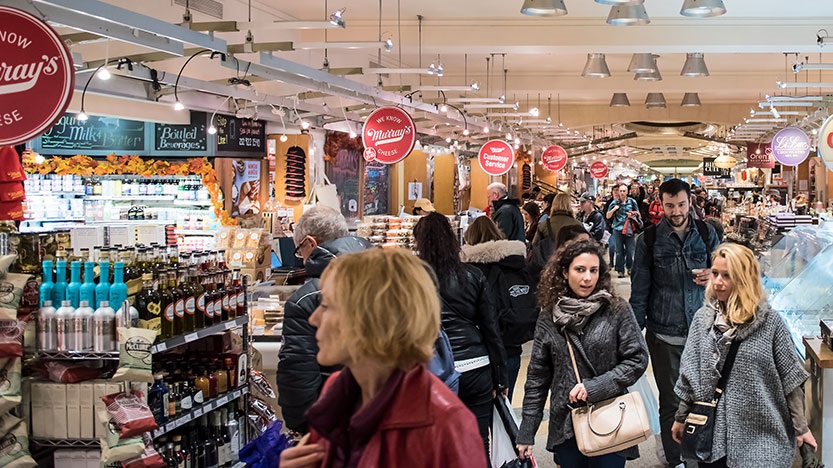 Shoppers in grand central market in New York City 