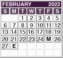 February 2022 Pension Payment Calendar