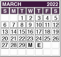 March 2022 Pension Payment Calendar