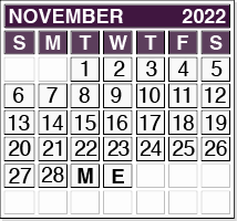 November 2022 Pension Payment Calendar