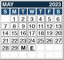 May 2023 Pension Payment Calendar