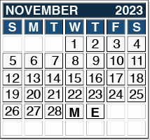 November 2023 Pension Payment Calendar
