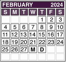 February 2024 Pension Payment Calendar