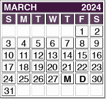 March 2024 Pension Payment Calendar