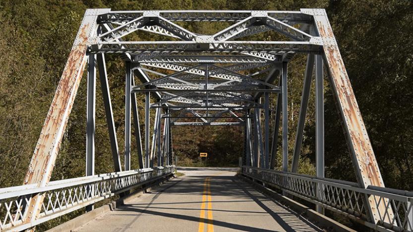 A metal girder bridge